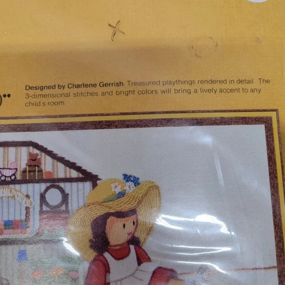 🌴3/$15🌴Sunset Stitchery Crewel Kit 2611 Childhood Treasures Girl 70 Kitsch - Picture 4 of 9